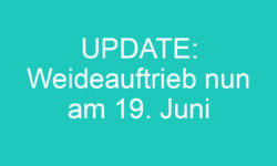 UPDATE: Weideauftrieb nun am 19. Juni UPDATE: Weideauftrieb nun am 19. Juni